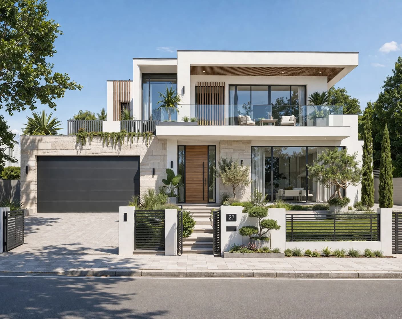 Villa Horizon à Lorgues - façade contemporaine avec piscine